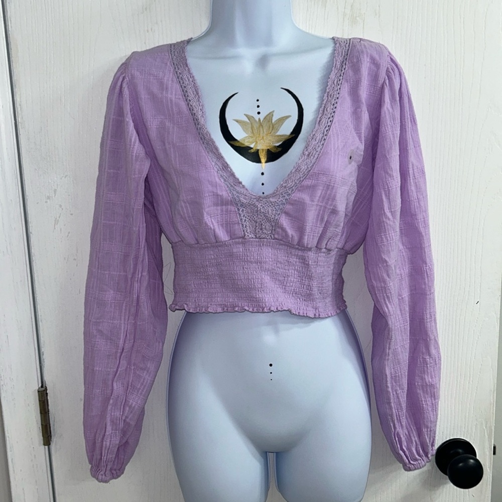 NWT purple boho crop top